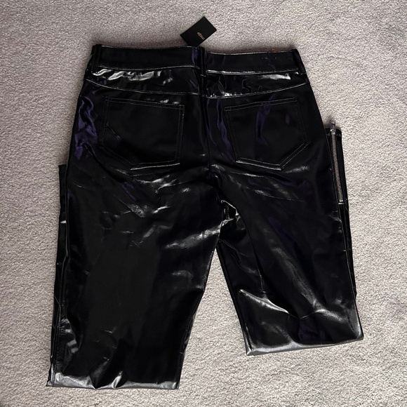 NWT MAJE Paveli zipped cuff high rise vinyl trousers - Picture 4 of 6